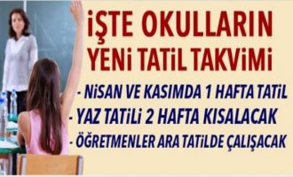 Okullara nisan ve kasım aylarında ara tatil geldi!