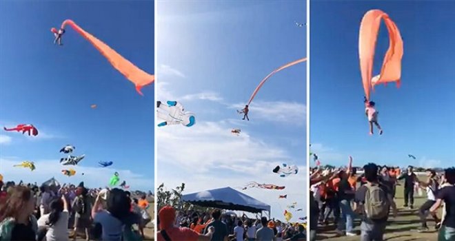 TAYVAN’DA UÇURTMA İPLERİNE TAKILAN ÇOCUK 10 METRE HAVALANDI