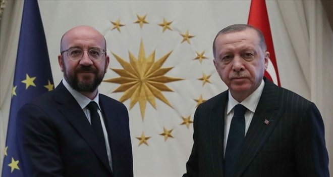 TC CUMHURBAŞKANI ERDOĞAN AB KONSEYİ BAŞKANI MİCHEL İLE DOĞU AKDENİZ’İ GÖRÜŞTÜ