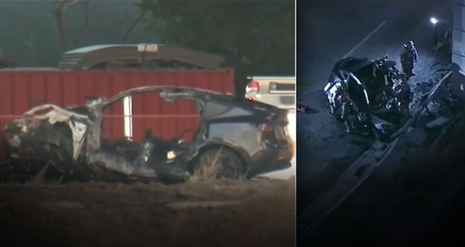 Tesla kazada kapılarını kilitledi, 4 kişi yanarak can verdi