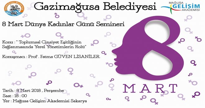 “Toplumsal Cinsiyet Eşitliğinin Sağlanmasında Yerel Yönetimlerin Rolü” konulu seminer düzenleniyor