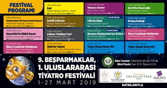 ULUSLARARASI BEŞPARMAKLAR TİYATRO YARIN FESTİVALİ BAŞLIYOR