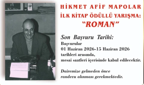 Hikmet Afif Mapolar İlk Kitap Ödüllü Yarışması başlıyor